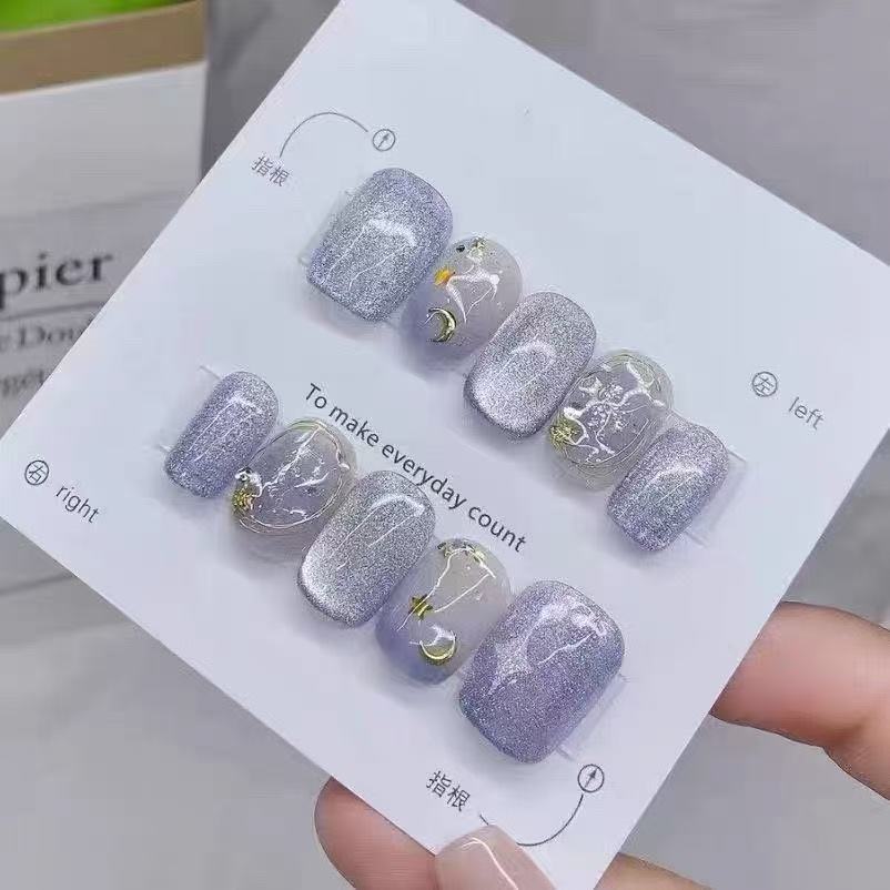 blue crystal nail