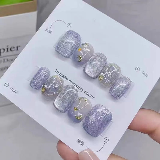 blue crystal nail