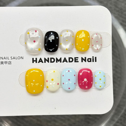 Korean Dopamine style press on Nail